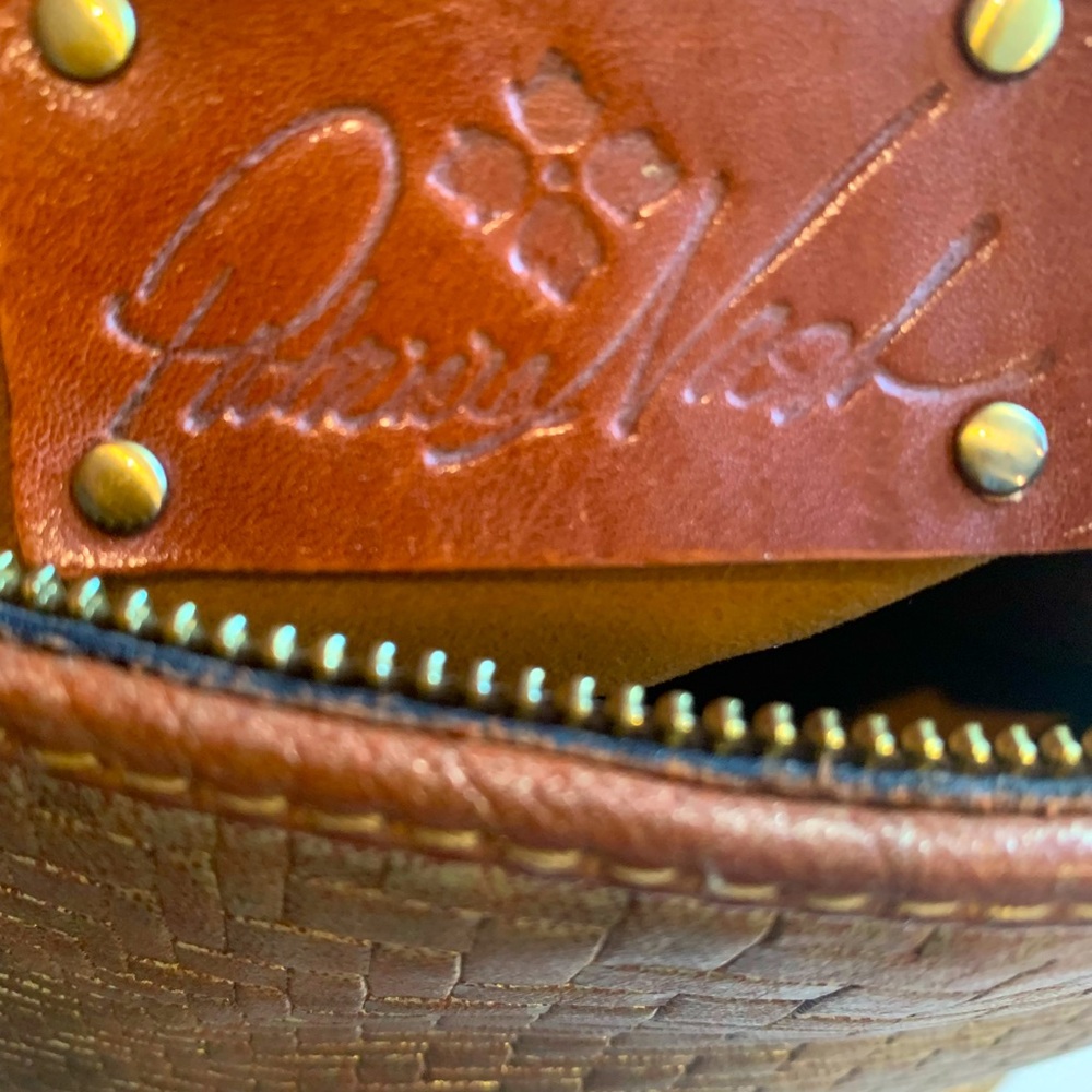 Patricia Nash Leather Metallic  Gold Woven Crossbody Bag - Picture 6 of 11
